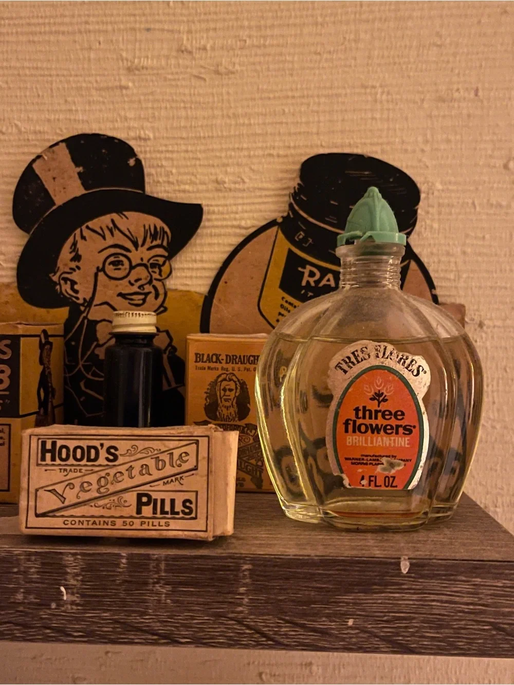 Vintage Brown and Yellow Home Wall Decor Display Shelves